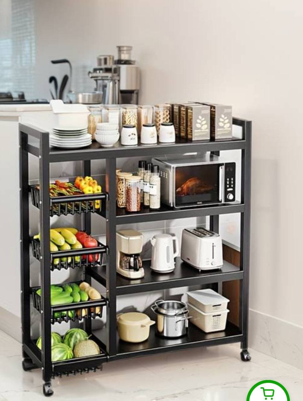 Kitchen Storage Rack with Basket - Your kitchen satay organize with this rack