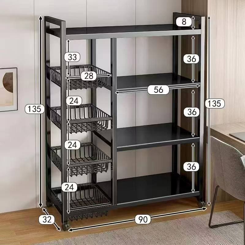 Kitchen Storage Rack with Basket - Store your veggies with peace of mind